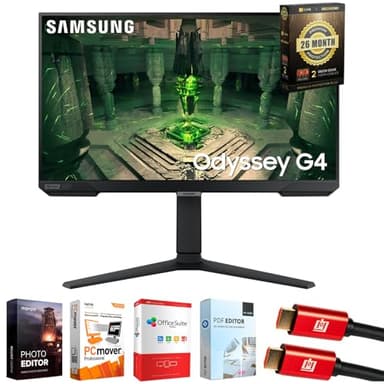 Samsung 25" Odyssey G4 FHD Gaming Monitor, IPS, 240Hz, 1ms, G-Sync Bundle with Tech Smart USA Elite Suite 18, 2X 4K HDMI Cable & Deco Gear CPS Exclusive 26 Month Protection Pack (BEACH-CPS-26M250)