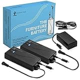 The Blue Cactus Company Two Universal Battery Packs for Reclining Furniture with LCD Display - Wireless 2500mAh Rechargeable Battery Packs with One Charger and Power Cord Combo