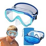RUIGAO Kids Goggles Age 6-14, Diving Mask Neoprene Strap，Pool Goggles with Nose Cover / Anti Fog for Boys