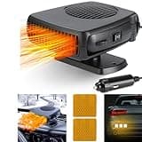 Car Heater, 200W 12V Air Conditioner for Car with 2 Reflective Tape,Portable Car Heater for Vehicle 2 in 1 Heating Fan Defroster Demister Cooling Fans Automotive Replacement Heater for SUV,RV