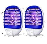 2 Pack Plug in Bug Zappers Indoor for Flying Insect Mosquito, Electronic Mosquito Zappers Gnat Traps with LED Light for Patio, Bedroom, Kitchen, Office (Purple)