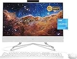 HP 2022 All-in-One Desktop, 21.5" FHD Display, Intel Celeron J4025 Processor, 8GB RAM, 256GB PCIe SSD, Webcam, WiFi, HDMI, RJ-45, Wired Keyboard&Mouse, Windows 11 Home, White