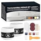 Tile, Granite and Marble Repair Kit(Color Match), 3.7 OZ Tub and Fiberglass Shower Repair Kit with Strong Adhesion, Porcelain Stone Repair Kit for Cracks, Holes, Chips, Scratches, Dents