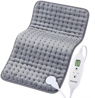 Electric Heating Pad, 2025 Upgraded Dual Mode Controller (Manual and auto Off Mode),Multiple Safety protections, Comfortable Soft, Machine Washable（12"x 24" Grey）