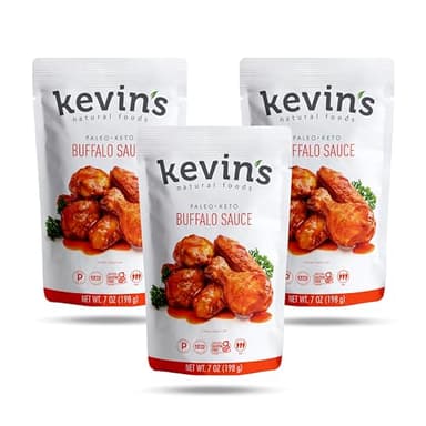Kevin's Natural Foods Buffalo Sauce - Limited Edition - Keto and Paleo Simmer Sauce, Gluten-Free, No Preservatives, Non-GMO - 3 Pack