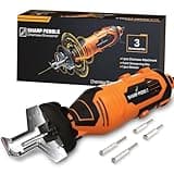 Sharp Pebble Electric Chainsaw Sharpener Kit - Comes with Chain Saw Sharpener Tool, 4 File Size Diamond Sharpening Wheels, Angle Attachment, Wrench & eBook.
