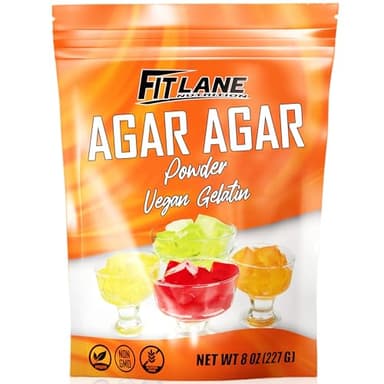 Agar Agar Powder 8oz - Vegan Gelatin Ingredient Unflavored - For Use in Baking, Vegetarian Jello, DIY Petri Dishes, as a Thickener and Gummy Candy Mixes – Nutrient Rich - by Fit Lane Nutrition