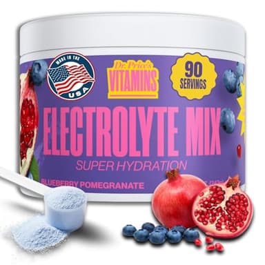 Dr. Price’s Electrolytes Powder Bulk – Blueberry Pomegranate, 90 Servings | Sugar Free Hydration Drink Mix with 72+ Trace Minerals, Manganese | Keto Electrolytes, Vegan, Doctor-Formulated, Made in USA