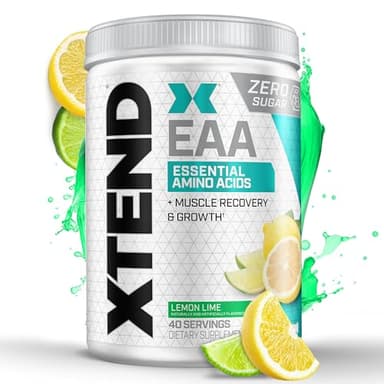 Xtend Scivation EAA + BCAA Powder | Muscle Recovery & Lean Muscle Growth | 9 Essential Amino Acids for Intra Workout or Post Workout Recovery | 10g EAAs Per 2 Servings | Lemon Lime 40 Servings