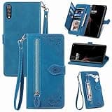 Furiet Compatible with LG Velvet 5G/LGVelvet Verizon G5 UW T-Mobile 2020 Wallet Case with Wrist Strap Lanyard and Leather Flip Card Holder Stand Cell Phone Cover for LM G900UM 4G Tmobile Women Blue