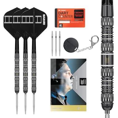 Target Darts Chris Dobey Steel Tip 95K Dart Set, 24G, K-Flex No.2 Flights & Shafts, Swiss GRD Silver Points & SP Tool Included | Player Edition Professional Dart Sets