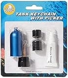 Scuba Choice Mini Dive Tank Key Ring – O-Ring Repair Kit with 3g Silicone Grease, Includes Pick & 10 Replacement O-Rings for Diving Gear Maintenance Blue
