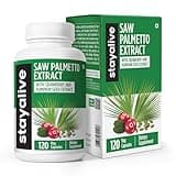 STAY ALIVE Saw Palmetto Extract Capsules w/Cranberry & Pumpkin Seed Oil, 120 Vegan Pills for Hair, U.T & Prostate, Pure Saw Palmetto for Men and Women, Non-GMO, Gluten Free Pumpkin Seed Supplement
