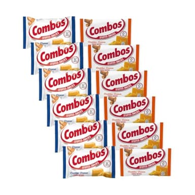 Combos Cheddar Cheese Baked Cracker (1.7oz) & Cheddar Cheese Baked Pretzel (1.8oz) Baked Snacks (6ea) (Variety Pack)