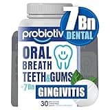 Probiotiv Oral Probiotics for Mouth Bad Breath 7 Billion CFU - Chewable Dental Probiotics for Teeth and Gums, Fresh Breath Freshener, Combats Dry Mouth, Halitosis, Tonsil Stone & Gingivitis Treatment