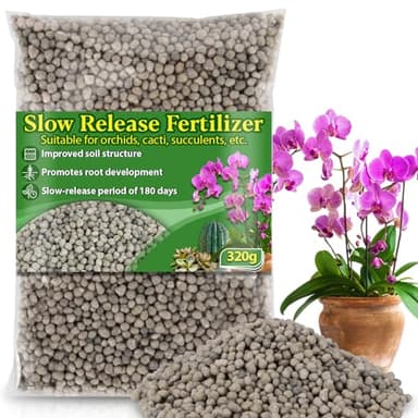 RAINFLOW 11.28 OZ Slow Release Fertilizer - Organic Plant Food All Purpose Plant Fertilizer for Succulents Cactus Orchid Bonsai and All Other Outdoor & Indoor Garden