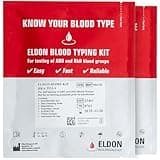 Eldoncard Blood Typing Kit, 2 Test Pack, Know Your Blood Type, Accurate Instant Home Testing, Determine A, O, B, RHS-D Negative & Positive Groups