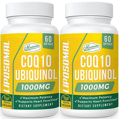 Mecinalis 1000mg Liposomal CoQ10 Softgels | Better Absorption CoQ10 Ubiquinol Supplement | Heart Function & Energy Production | Active Antioxidant Form of Vegan Coenzyme Q10 | Non-GMO | 120 Softgels