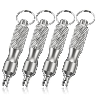 Classicseali 4pcs Schrader Valve Tool,Valve Core Remover, Valves Core Removal Tool, Tire Stem Removal Tools, Stainless Steel Valves Stems Removals Tools for Cars, Bikes, Motorcycles, Car Accessories