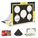 MoKo Backyard Soccer Goal for Kids - 4' x 3' Portable Pop Up Soccer Nets - 2 in 1 Soccer Net Set for Outdoor Indoor