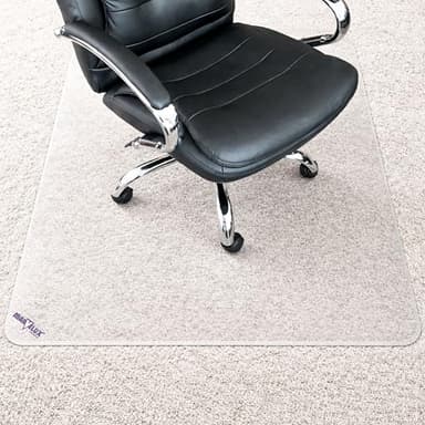 Marvelux Large Extra Thick Heavy Duty Polycarbonate Office Chair Mat & Floor Protector for Plush, High Pile & All Carpeted Floors & Hardwood Flooring, Clear Rectangular Chairmat 46” x 60” x 1/5” Thick