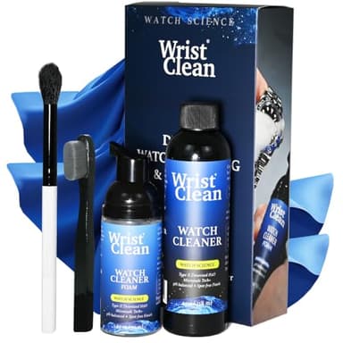 Deluxe Watch Cleaning Kit with Microsuds Tech | Watch Cleaner 50ML Foam, 4oz Refill, Large Watch & Jewelry Cleaner Cloth, Jewelry Cleaning Brush | USA Made (5 piece set)