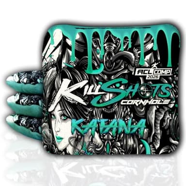 Killshots Cornhole | Katana Series | Limited Edition | ACL Pro Certified Cornhole Bags | Premium Quality | Dual-Speed | Durable & Weather Resistant | Set of 4 Bags (Emerald)