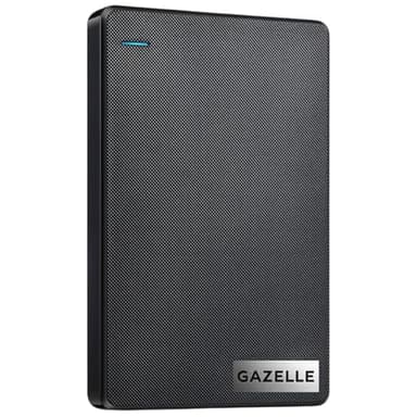 GAZELLE High-Speed 1TB Ultra Slim Portable External Hard Drive - 2-in-1 Type C & USB 3.0, Compatible with PC, Mac, Laptop, PS4, Xbox, iPad, Tablet, Mobile (Black) - 1 Year Warranty