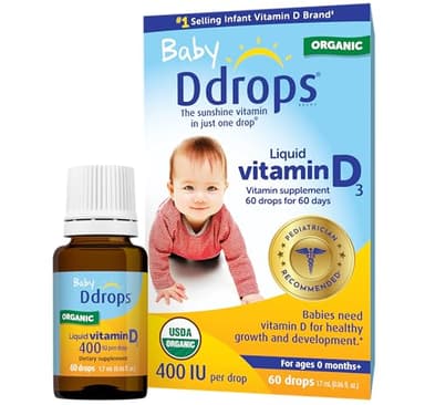Ddrops Baby 400 IU, Vitamin D, 60 Drops 1.7mL (0.06 Fl. Oz (Pack of 1))