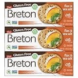 Breton Crackers, Gluten Free Flax & Sea Salt, Pack of 3