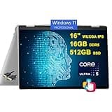 HP Envy x360 2-in-1 AI PC Laptop | 16" WUXGA IPS Touch | Intel 12-core Ultra 5 125U (>i7-1335U) | 16GB DDR5 512GB SSD Backlit Thunderbolt USB-C Poly Studio Privacy Camera Win11Pro + HDMI Cable