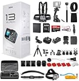 GoPro HERO13 (Hero 13) Black - Waterproof Action Camera with 5.3K HDR Video, 27MP Photos, 1/1.9" Image Sensor, Live Streaming, Webcam, Stabilization + 64GB Card & 50 Piece Accessory Kit - Bundle