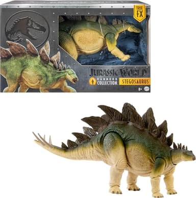 Mattel Jurassic World Hammond Collection Action Figure, Lost World Jurassic Park Stegosaurus, Carnivore Large Dinosaur Toy, Posable Wired Tail