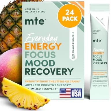 MTE Caffeine-Free Energy Drink Powder with Paraxanthine – Clean Energy for Focus, Mood & Productivity | 24 Energy Drink Packets