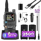 TIDRADIO TD-H3 GMRS Radio，Air Band and NOAA Weather Receiver & Scan Two Way Radio Survival Gear Rechargeable Long Range Handheld Radio 1 Pack-Black