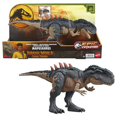 Mattel Jurassic World Gigantic Trackers Action Figure, Mapusaurus Dinosaur Toy with Mega Bite Rampage Attack, Evolution Back Spikes & Digital Play