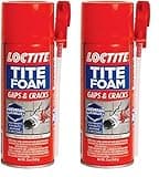 Loctite Tite Foam Gaps & Cracks Spray Foam Sealant, Polyurethane Expanding Foam Insulation - 12 fl oz Can, Pack of 2
