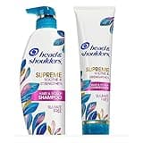 Head & Shoulders Supreme Sulfate Free Shampoo and Conditioner Set for Dry Scalp and Dandruff Treatment, Soothe and Strengthen with Argan Oil and Rose Essence, 21.2 Fl Oz