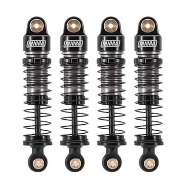 INJORA 40mm Big Bore Oil Shock Absorber for 1/24 SCX24 FCX24M Upgrade, 3.2g/Each(Black Aluminum & Nylon)