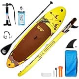 Inflatable Paddle Board, 33" Extra Wide & Lightweight Paddle Board – Premium Set Includes, Adj Floating Paddle, Camera Mount, 3 Fins, Dual Pump Kit, Leash