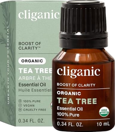 Cliganic Organic Tea Tree Essential Oil, 100% Pure Natural, for Aromatherapy | Non-GMO Verified (Packaging May Vary)
