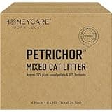 HONEY CARE Petrichor Mix Cat Litter I Tofu Cat Litter I Nature Plant-Based Pellets and Bentonite Sustainable I Low-Dust Qucik Clumping Superior Odor Control, 24-lbs Value Pack (6 lbs x 4)