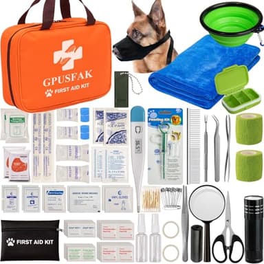 GPUSFAK Dog First Aid Kit - Pet First Aid Kit for Dogs and Cats Pet First Aid Supplies for Car Traveling Home