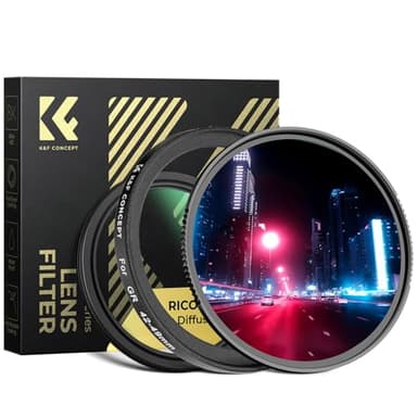 K&F CONCEPT Black Diffusion 1/4 +MCUV Protection Filter +42-49mm Adapter Ring Kit Compatible with Ricoh GR IIIx GR IIIx HDF GR3x HDF GR III GR IV GR III HDF GR3 HDF GR II GR2 GR4