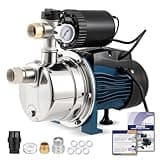 Hanchen 3/4 HP Shallow Well Pump with Pressure Tank, Automatic Booster System, Self-Priming Stainless Steel Jet Pump with Water Flow Switch Water Pressure Switch