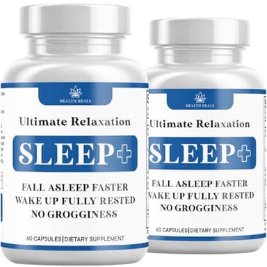 Relaxation Sleep Aid, Natural Non-Habit Forming, Sleep Supplement Developed to Support for Longer & Better Sleep, Chamomile, Magnesium, Melatonin, Ashwagandha, GABA, Drug-Free (120 Count)