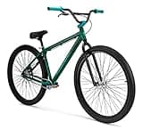 Mongoose Hooligan AL Adult BMX bike, 29x3-Inch Wheels, Lightweight Aluminum Frame, Single Speed, Disc Brakes, Green