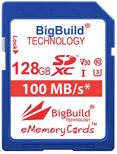 BigBuild Technology 128GB U3 SDXC Memory Card for Sony a6700, a7C II, a7CR, a9 III Cameras