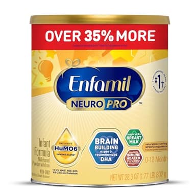 Enfamil NeuroPro Baby Formula, Brain Building Duo DHA & MFGM, Exclusive Immune Supporting HuMO6 Blend, Powder Infant Formula, Baby Milk, 28.3 Oz Value Can