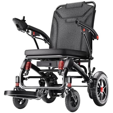 39LB Electric Wheelchairs for Seniors Ultra Lightweight, 25 Miles Long Travel Range Motorized Wheelchair, All Terrain Compact Portable Power Wheelchair, Foldable Mobility Scooter for Adults